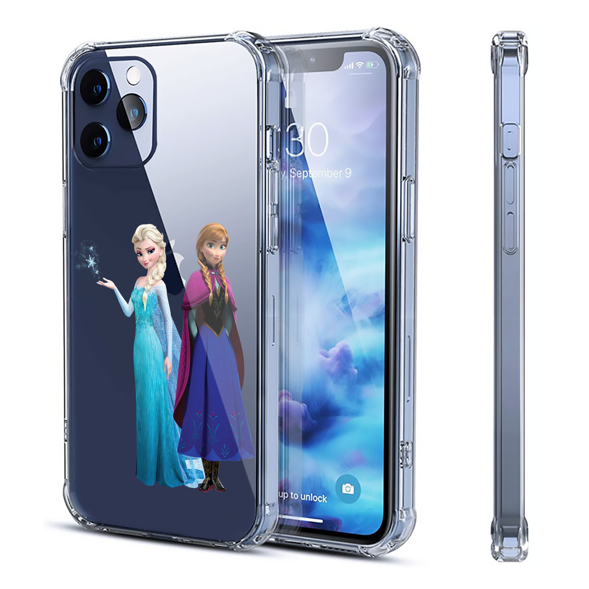 （画像用） アナと雪の女王 アンナ エルサ Frozen Anna Elsa 【iPhone 12シリーズ対応】透明スマホケース（クリアソフトケース）